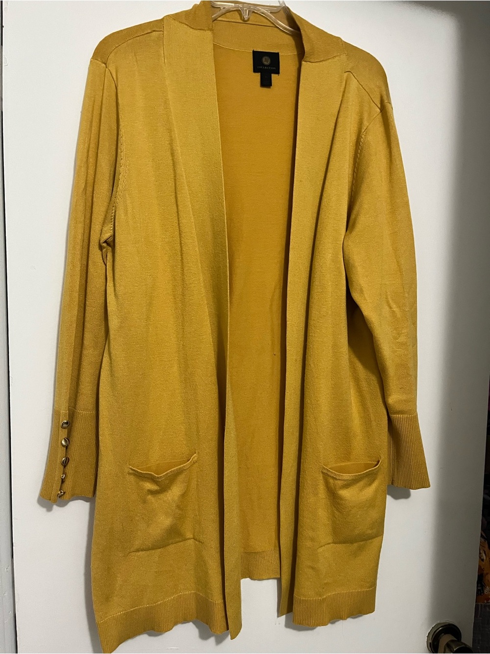 JH Collectibles Mustard Open-Front Cardigan Sweater